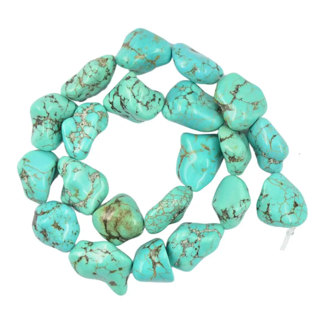 Blue Turquoise Gemstone Stone Nugget Loose Beads with hole Jewellery Making