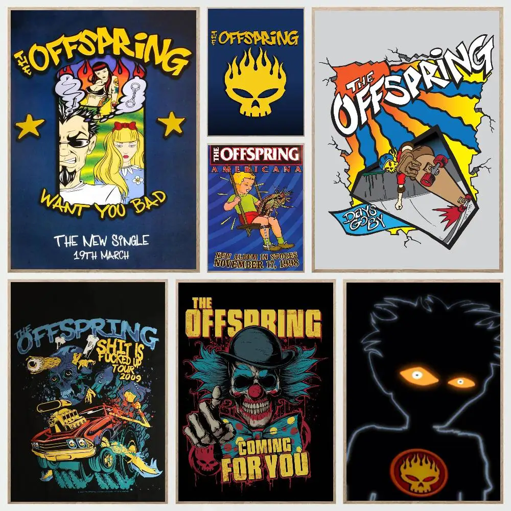 1 Stück Pop-Punk-Band-T-The-OffspringS-Poster-Aufkleber, wasserfester Wandkunstdruck für Wohnzimmer, Schlafzimmer, Heimdekoration