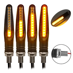 Moto Led Flowing Water Blinker Bendable Flashing Signals Lamp Universal Motorcycle Turn Signal Light Built Relay 12V Flasher