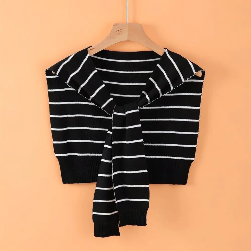 Striped Knitted Shawl Lightweight Scarf Wrap For Women Summer Thin Neck Cover Shoulder Shrug Cardigan Soft Breathable Accessory