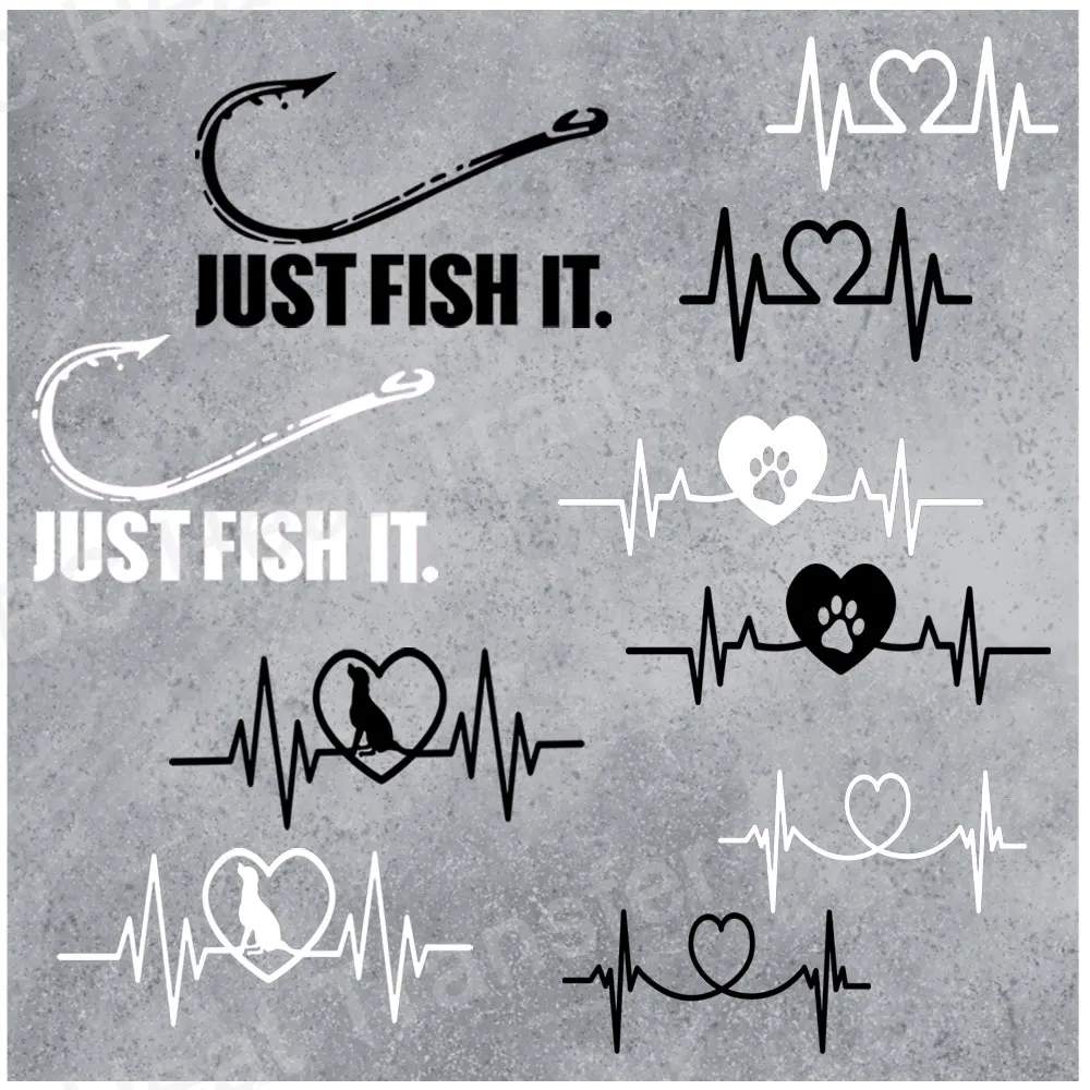 Just Fish It Heat Transfers Press For Clothing By Household Iron Sticker Fishing Hook Patches For Summer T-shirt Badge Appliques