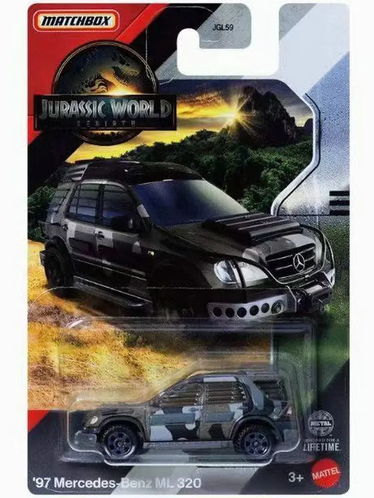 Nouvelle voiture miniature originale Matchbox Jgl59 2026, Jurassic World Reborn Mercedes-Benz G63 Amg ml 320, modèle de véhicule de patrouille, jouet pour garçon, cadeau d'anniversaire