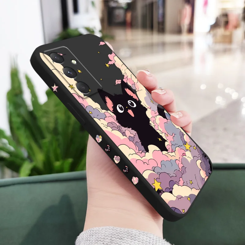 Cloud Colorful Cat Phone Case For Samsung Galaxy A17 A56 A55 A35 A25 A15 A05 A05S A54 A34 A24 A14 A04 A04S A04E 4G 5G Cover