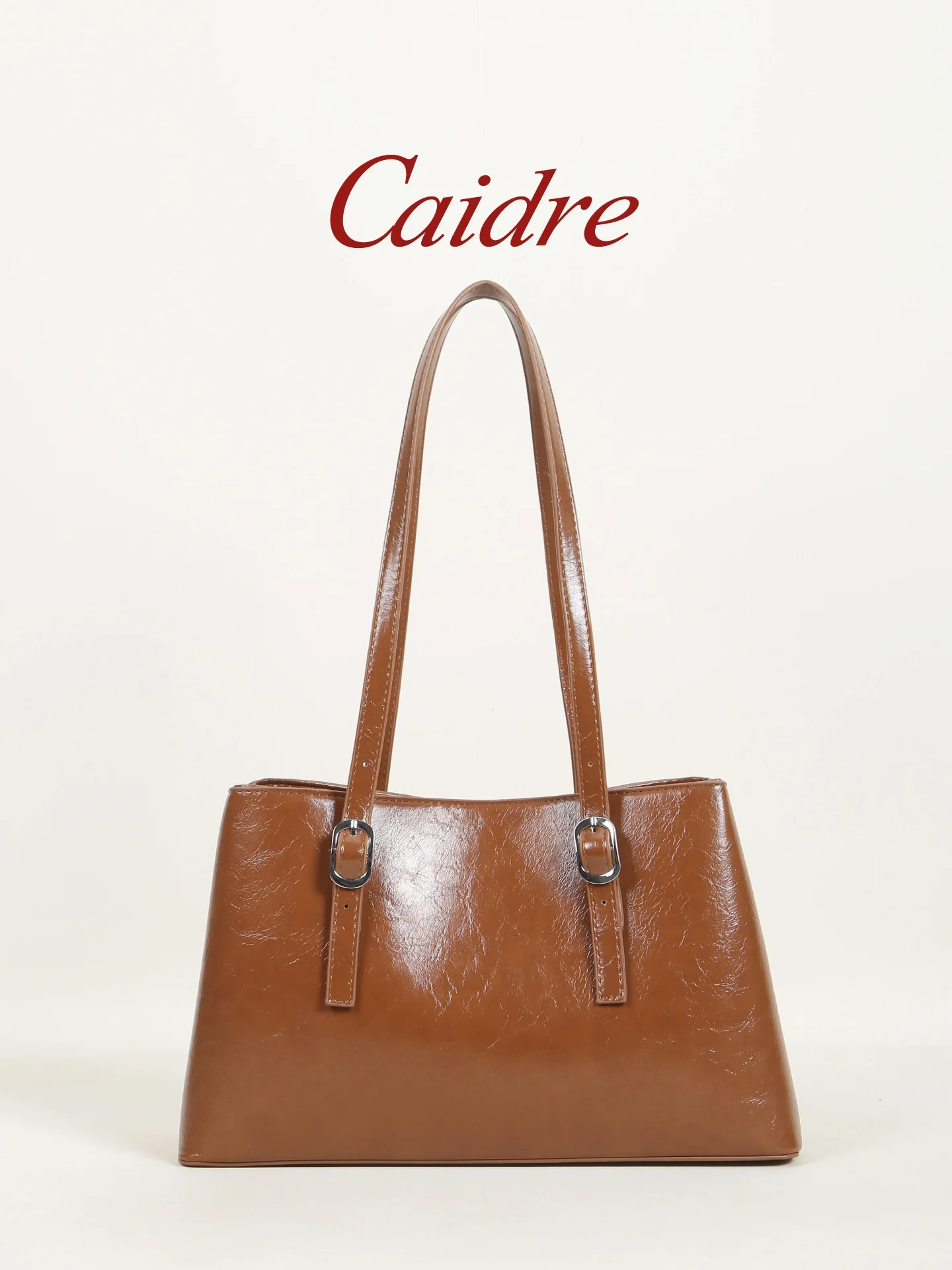 حقيبة يد نسائية كبيرة السعة من Caidre بتصميم عتيق من الجلد المشمع، حقيبة كتف واحدة للتنقل اليومي، حقيبة تسوق ناعمة من الجلد ا...