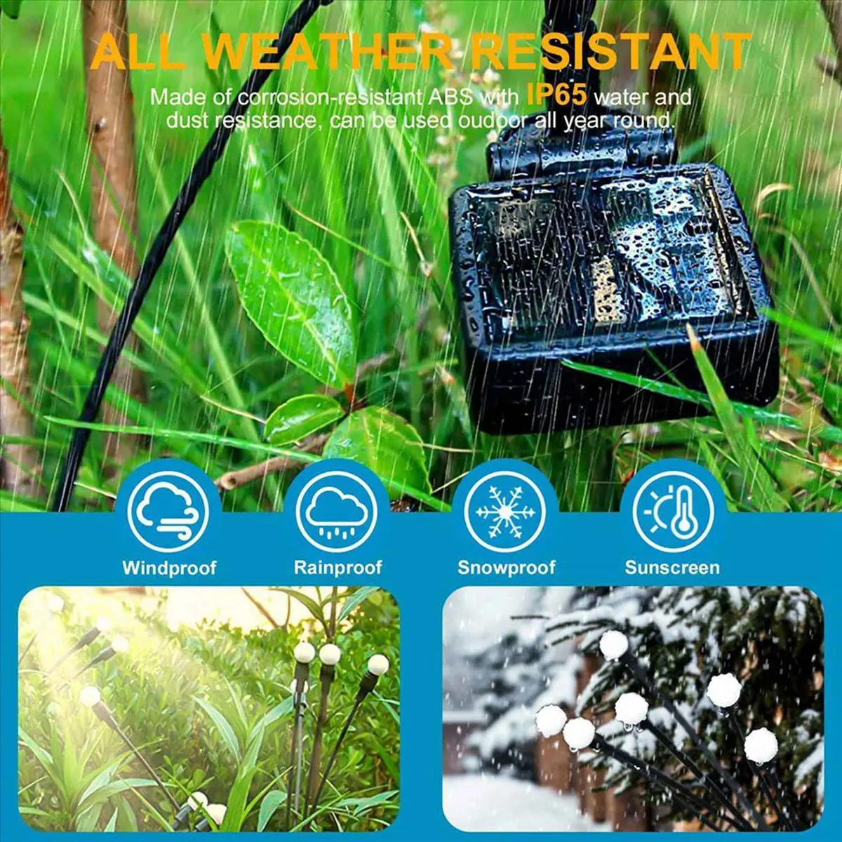 

*ABKM Solar Garden Lights, Upgraded 8LED Firefly Lights Solar Outdoor Waterproof, Swaying Lights Decoration, Warm White 6PCS