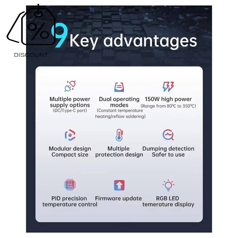 A19F-HP15 Интеллектуальный нагревательный стол для ремонта, нагревательные инструменты PD, цифровая постоянная температура 350 ℃