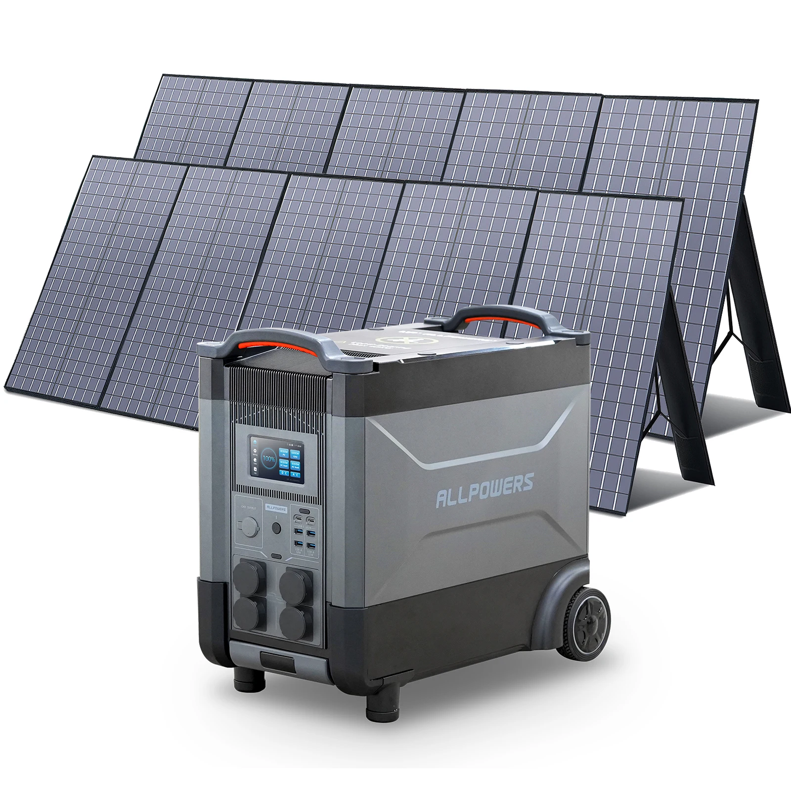 

ALLPOWERS R4000 Солнечный генератор Электростанция 3600 Втч и солнечная панель SP037 400 Вт с 4 перенапряжениями мощностью 4000 Вт (6000 Вт) розеткой переменного тока для кемпинга