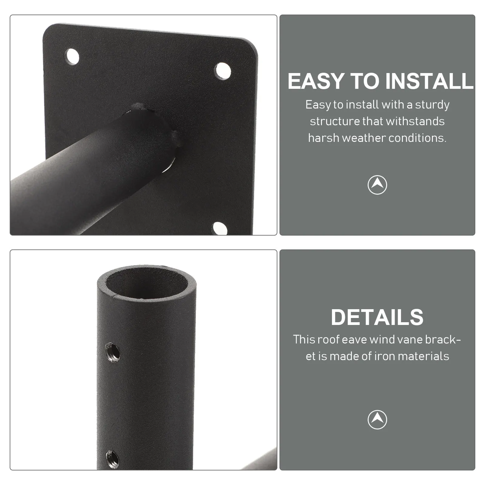 

1Set Wind Vane Bracket Mount Roof Support Outdoor Pole Holder Weather Vane Antenna Mounting Station Antenna Pole