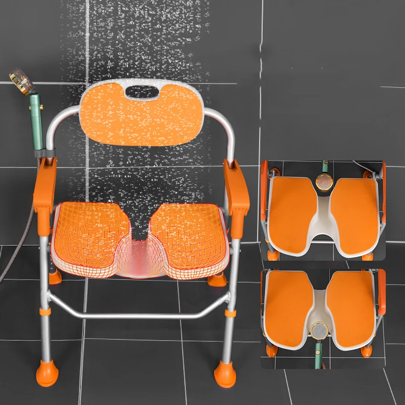 Shower Chair Senior Chairs Suction Feet Portable Senior Chairs Assist Devices Back Scrubber Duschstuhl Mit Rückenlehne Furniture