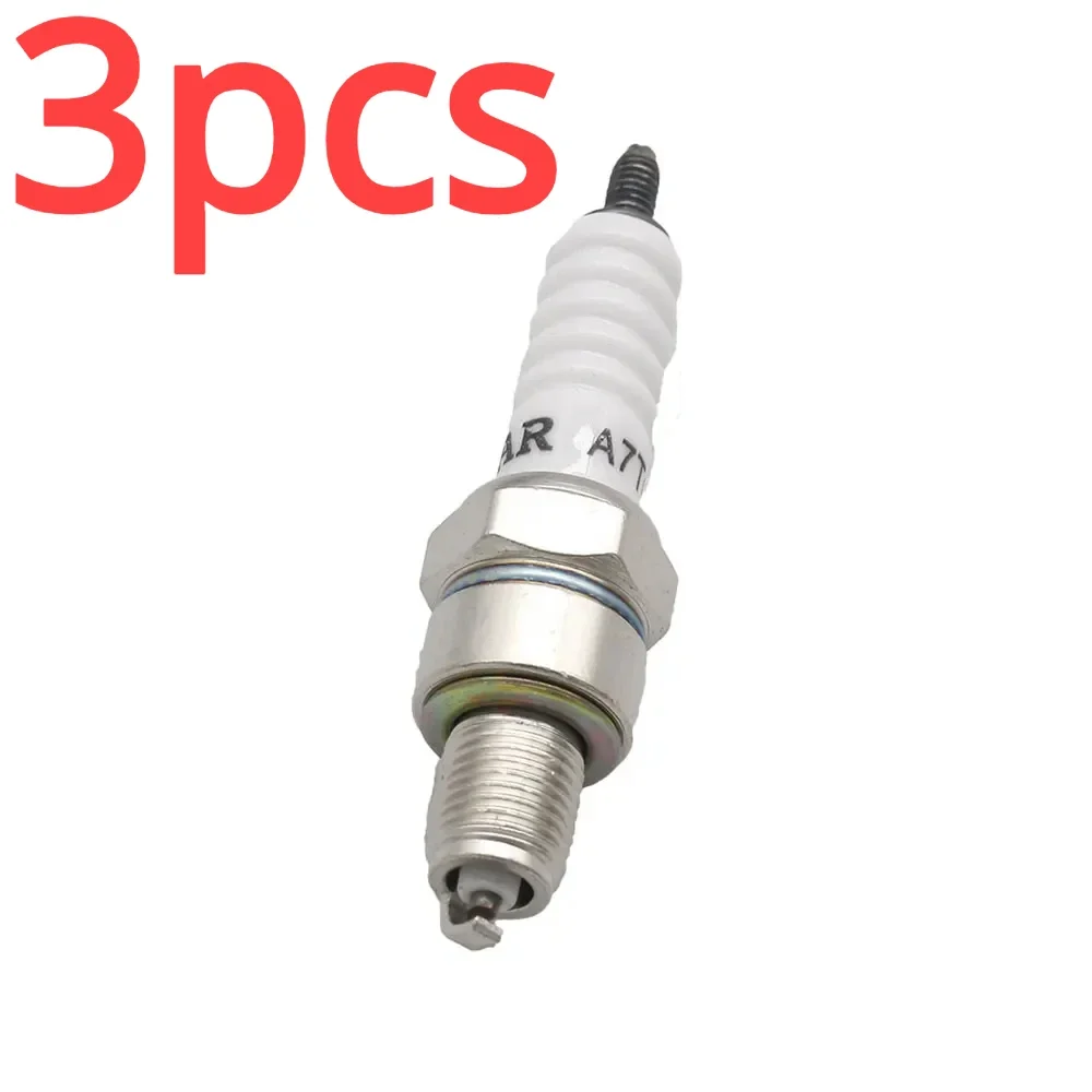 3pcs For Spark Plug A7TC A7TJC 3 Electrode for GY6 50cc-125cc Moped Scooter ATV Motorcycle