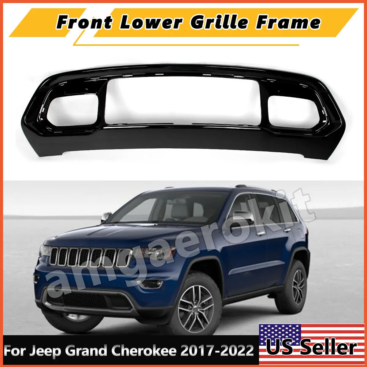 SAIQINGSP Gloss Black Front Bumper Lower Grille Fascia For 2014-2016 Jeep Grand Cherokee Car Accessories Tools