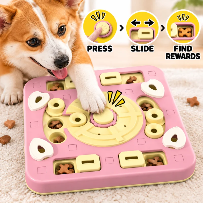 Dog Puzzle Feeder Toy - Interactive Dog Puzzle Toy Sound Button