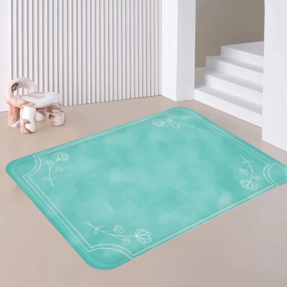 Aesthetic Blue  Kitchen Mat Kids Room Bedroom Tiffany Decoration Balcony Anti-Slip Doormat Living Room Alfombra