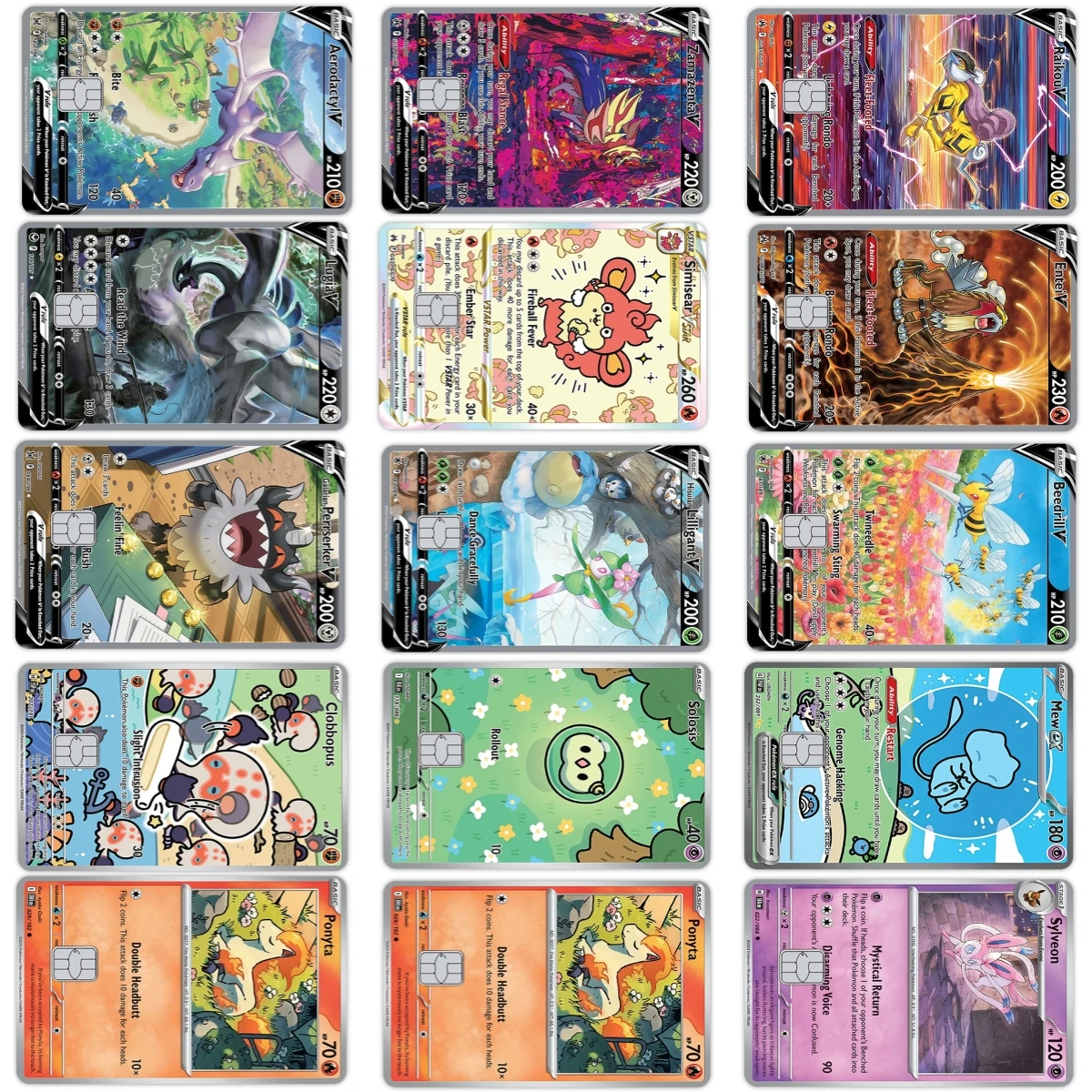 

Мультяшные милые наклейки PTCG Pocket Monster в стиле аниме, сделанные своими руками, лазерная защитная пленка для кредитных, дебетовых, VISA карт, банковских, проездных карт метро и автобусов, декор