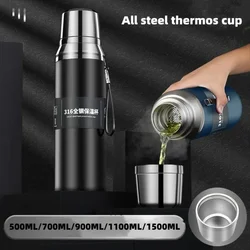 Large Capacity 316 Stainless Steel Thermos Water Cup Portable Outdoor Coffee Bottle Vacuum Flask Insulated Tumbler Cup