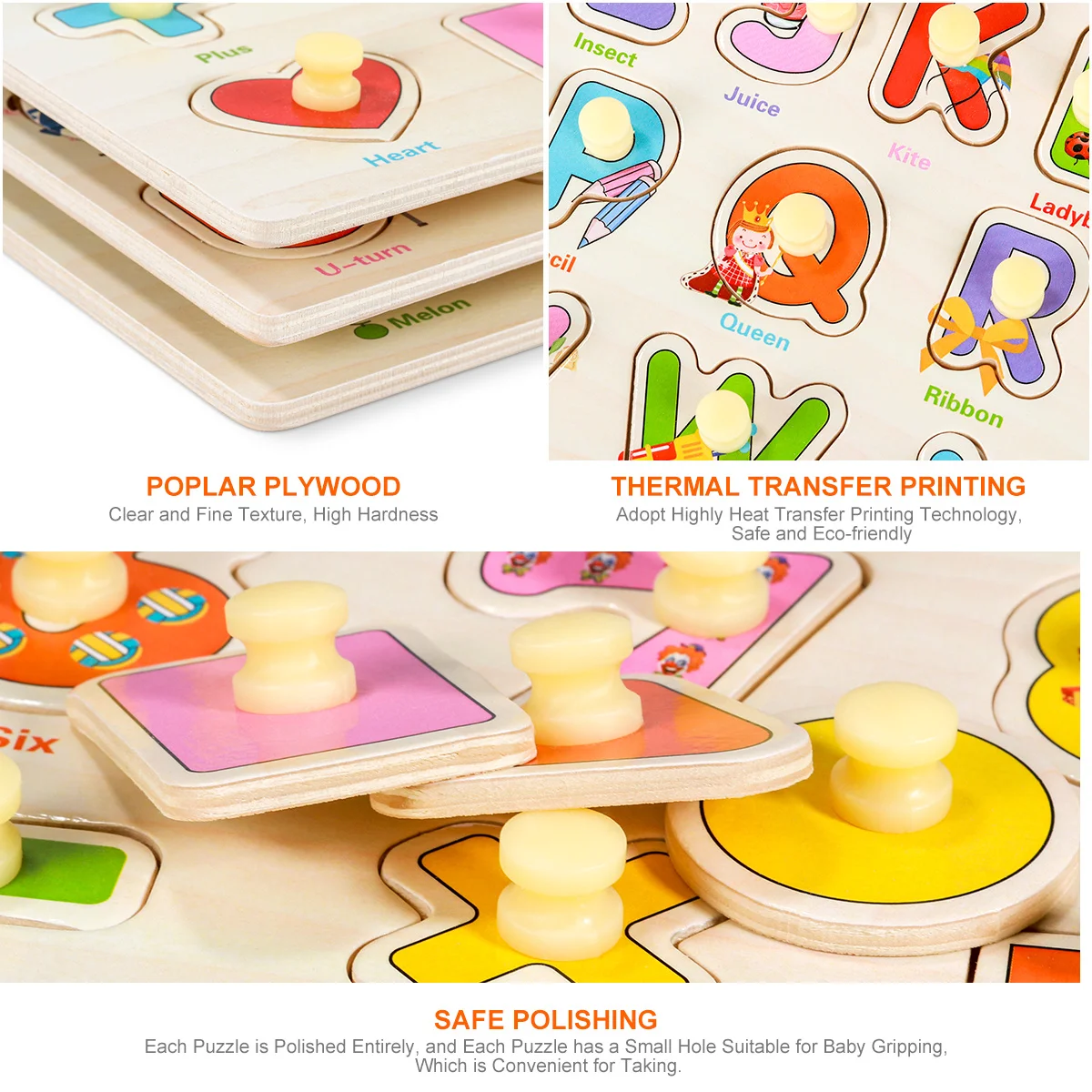 

TOYMYTOY 3pcs Cartoon Puzzles Children's Educational Toys Toys Gifts Colorful Jigsaws Toys for Baby Toddlers