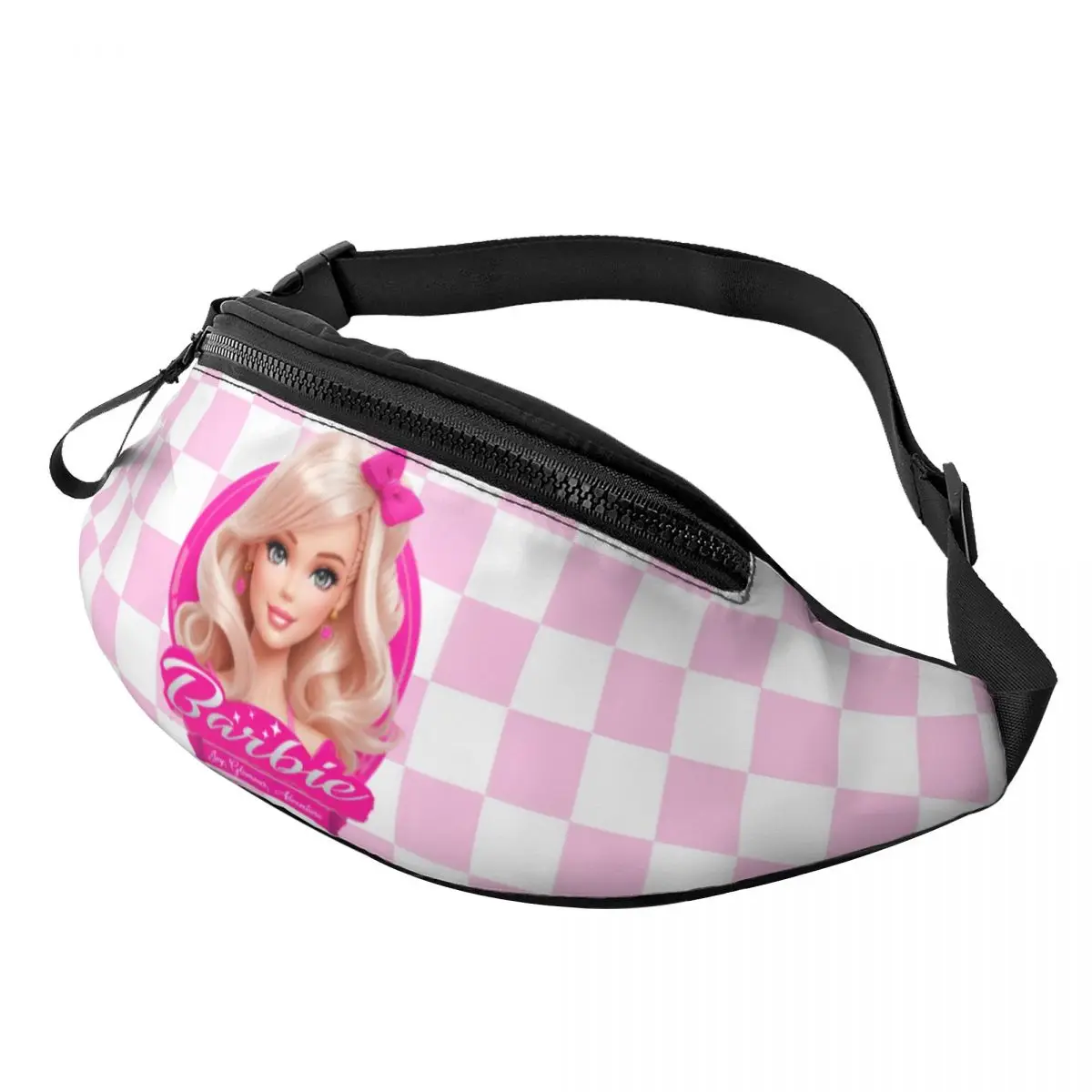 Custom Cartoon Barbie Girl Fanny Pack for Men Women Cool Crossbody Waist Bag Travel Hiking Phone Money Pouch