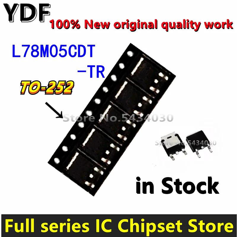 (10pcs) 100% New  7805 78M05 L78M05CDT-TR TO-252 In Stock