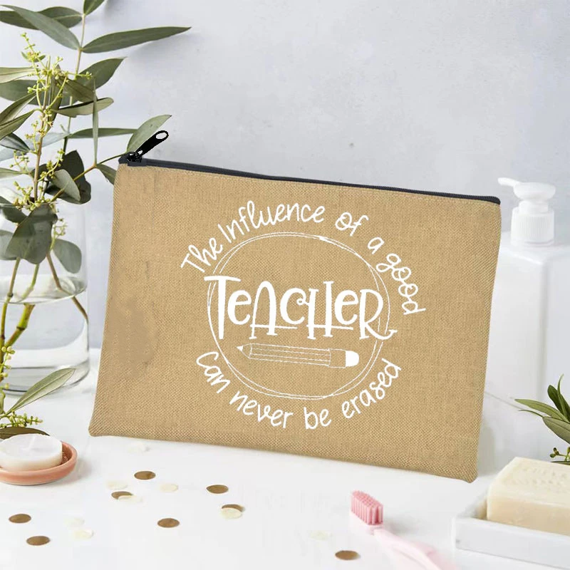 Teach Love Inspire-Bolso de mano para lápices, bolsa de diseñador de marca de lujo para cosméticos, lápiz labial, el mejor regalo para profesores,