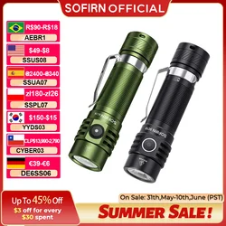Sofirn SC18 1800lm Torcia EDC USB C Ricaricabile SST40 LED 18650 Torcia TIR Ottica Lente Lanterna con indicatore di alimentazione