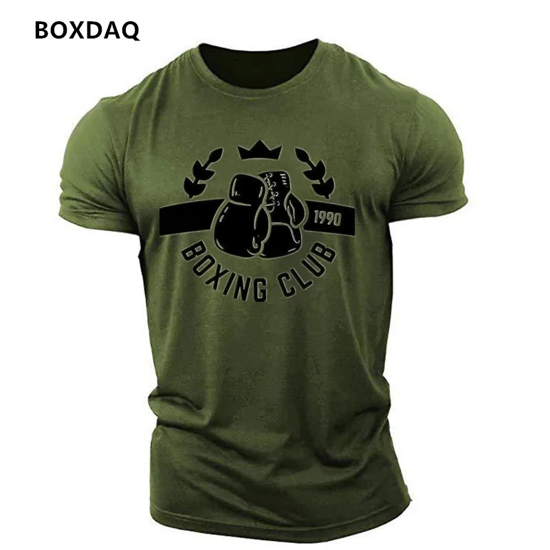 Boxing Style Men's Sports T-Shirts Summer Short Sleeve Gym Fitness Sporty Tops 6XL Plus Size 3D Printed Street T Shirt