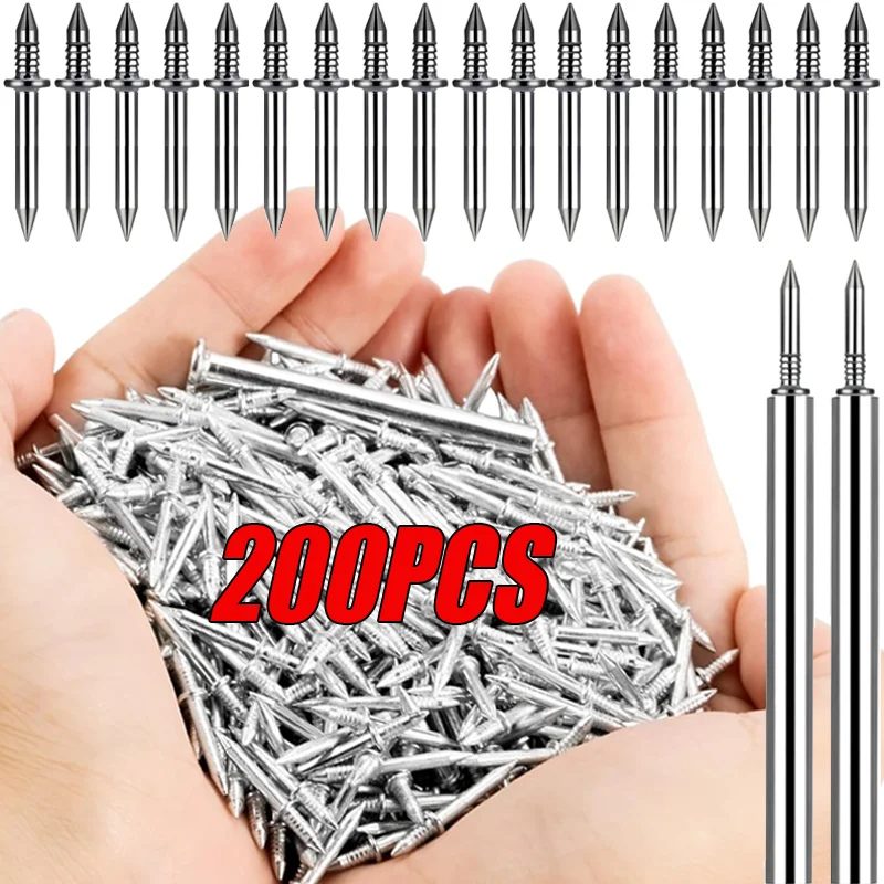 Double-Headed Wall Nails Thread Invisible Safety Screw for Skirting Boards Cement Metal Nails Wood No Trace Fixator Fastener
