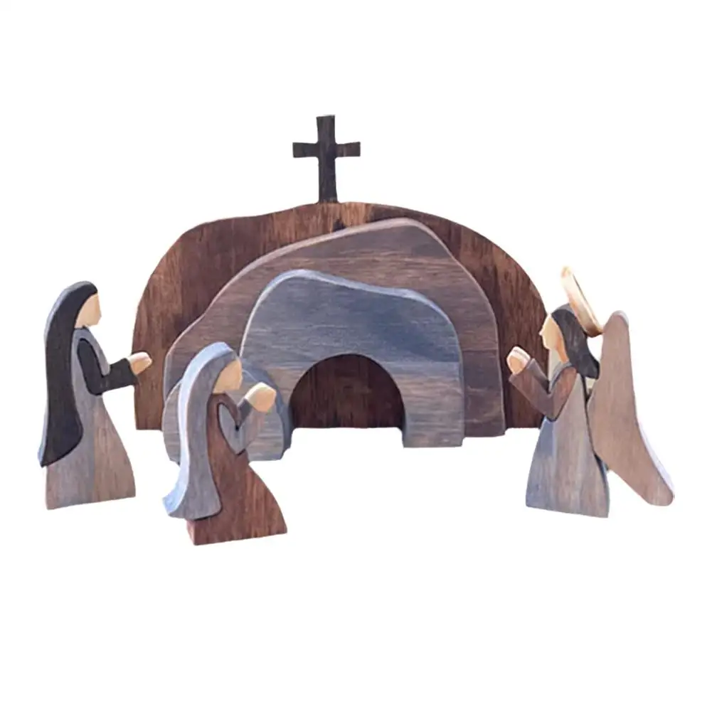 Пасхальная сцена воскрешения, фигурка Risen Christ, декор для дома, пасхальные христианские украшения с Иисусом для весеннего украшения, 1 шт., E7x9