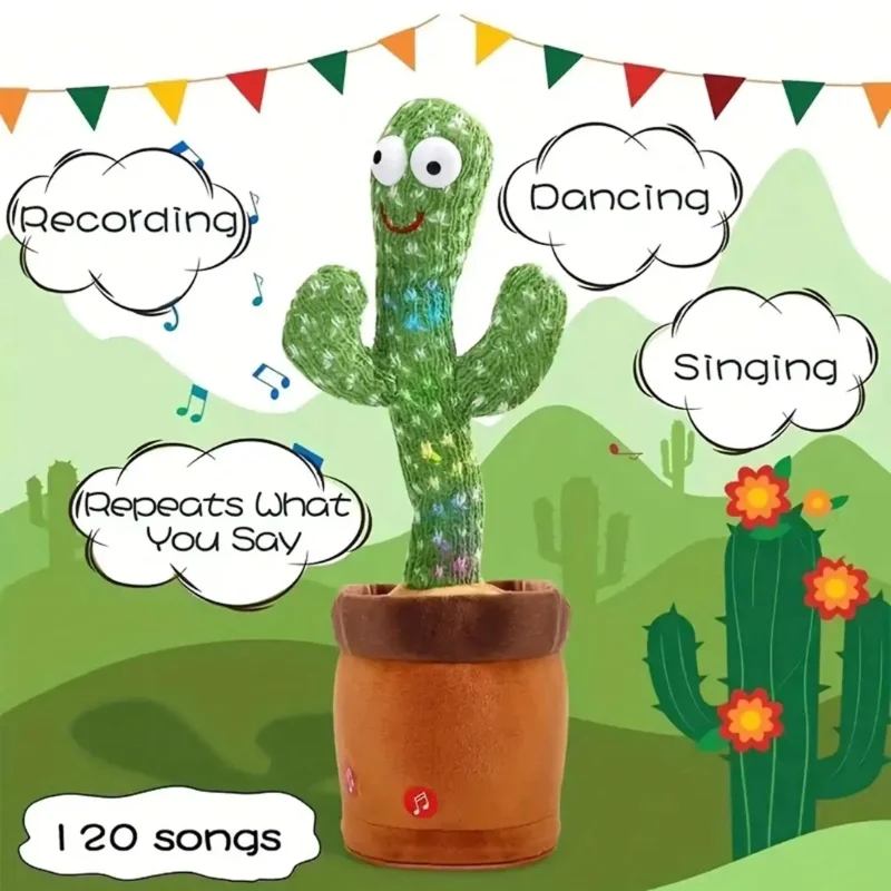 Dancing Cactus Toy Repeat Talking Song Speaker Wriggle Dancing Sing Talk Plushie Stuffed Interaction And Decoration ﻿ ﻿ - view 4