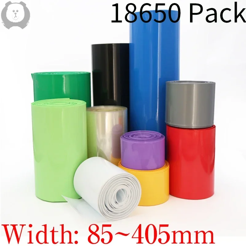 1M Width 85mm ~ 400mm 18650 Lip Battery PVC Heat Shrink Tube Pack Dia 55 - 255mm Insulated Film Wrap lithium Case Cable Sleeve