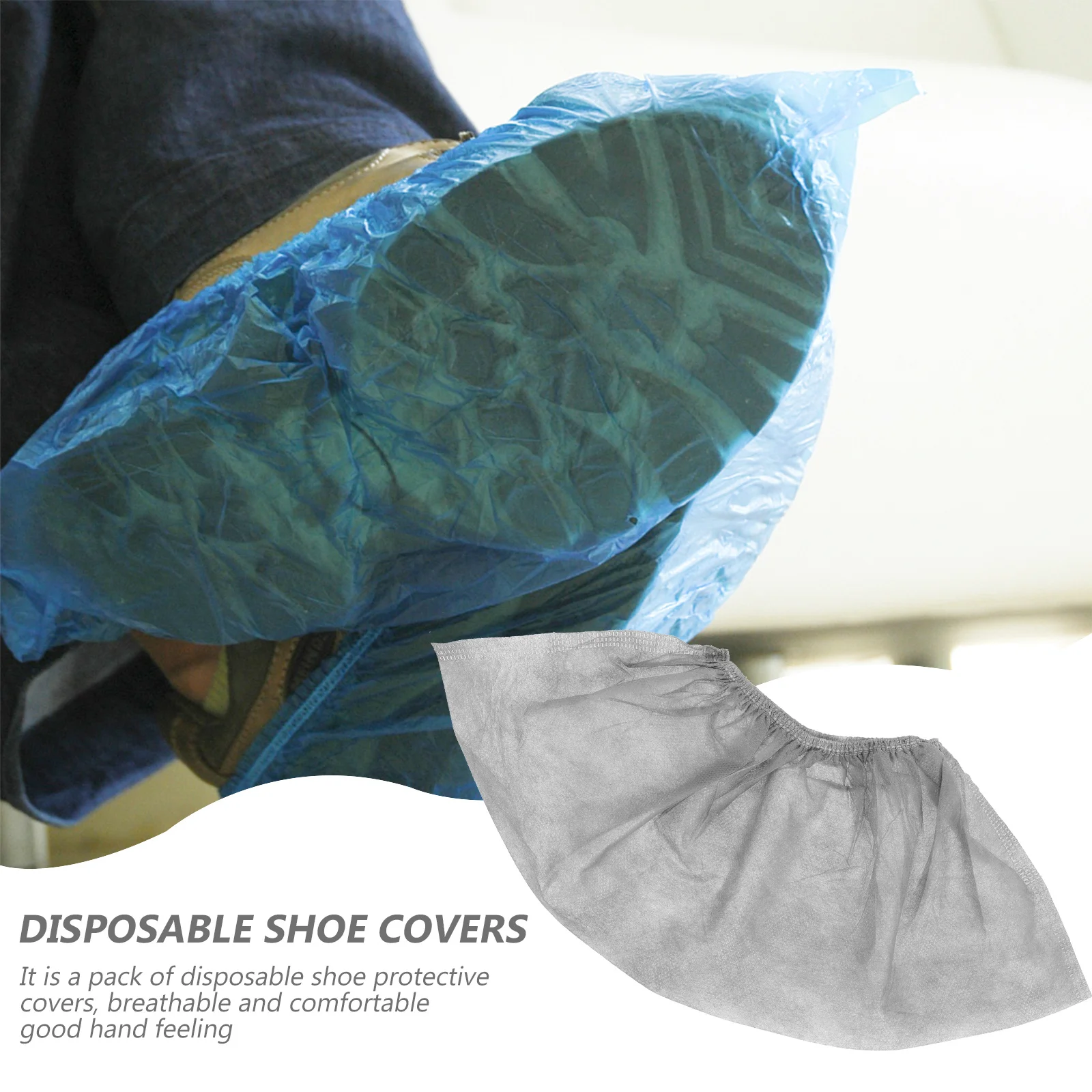 

100Pcs Non-Woven Shoe Covers Elastic Opening Comfortable for Doctors Gardeners Builders Painters Shoe Covers Boot Cover