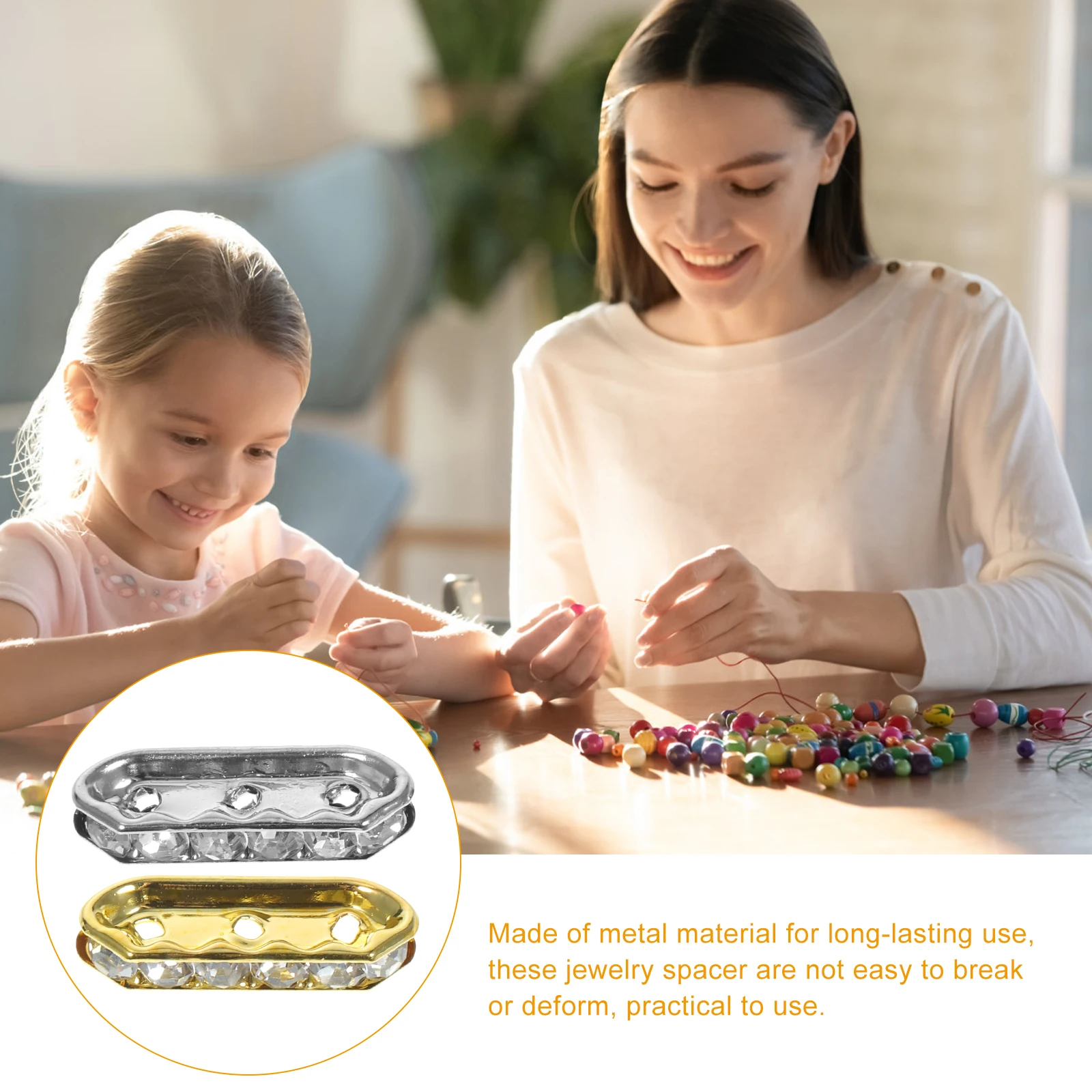 

100pcs Metal Beads 21x8mm Gold Silver Spacer DIY Jewelry Making Bracelet Necklace Craft Supplies Handmade Accessories