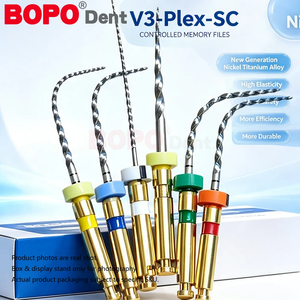6pcs/Box 25MMFlex Plus Dental Root Canal File Heat-Activated Rotary Nitinol Tooth Pulp Files Engine Endodontic Material Dentista