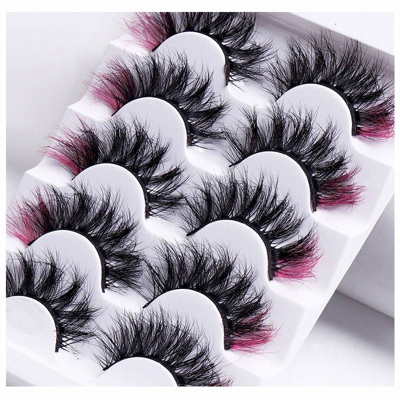 10 pairs Mix Color False Lashes Ombre Dramatic Natural Long Colorful Eyelashes  Dramatic Makeup Fake Lash Party Colored Lashes