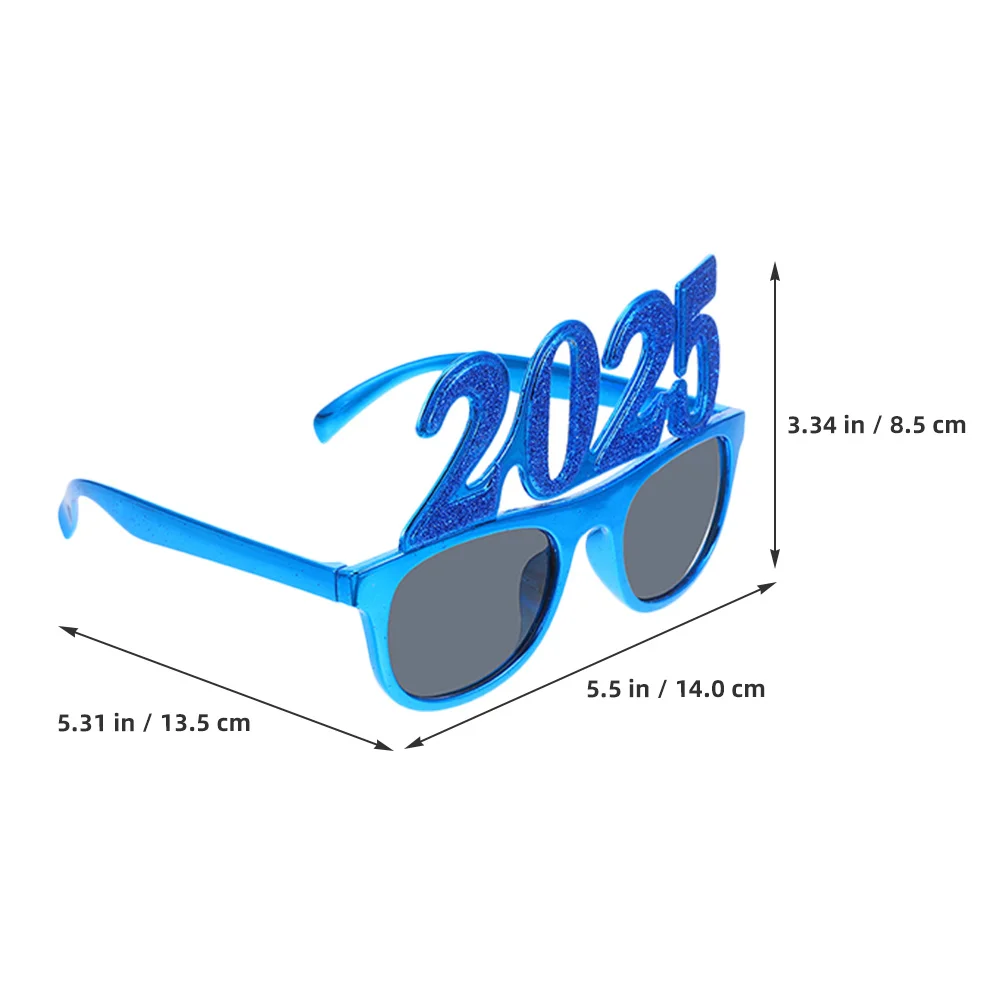 2 個のキラキラ 2025 パーティーグラス新年眼鏡楽しい写真小道具パーティー用品お祝い新年グラス