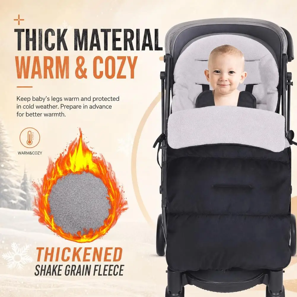 Baby Stroller Foot Covers Thick Warm Windproof Soft Cotton Pad Universal Stroller Winter Sleeping Bag Footmuff Cover Blanket
