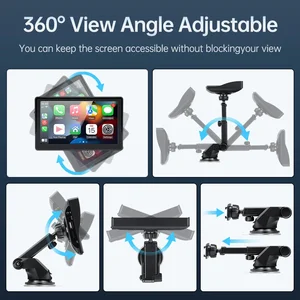 Lecteur vidéo universel de 7 pouces pour radio de voiture sans fil pour Apple CarPlay, écran tactile Android adapté à la BMW Volkswagen KIA 8 meilleurs lecteurs DVD portables avec écran en vente - No 2