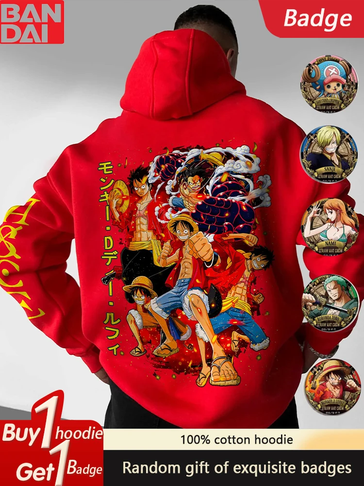 

ONE PIECE Japanese Animation Hoodie Pure Cotton Casual Sports Versatile Autumn and Winter Men's and Women's Hoodies