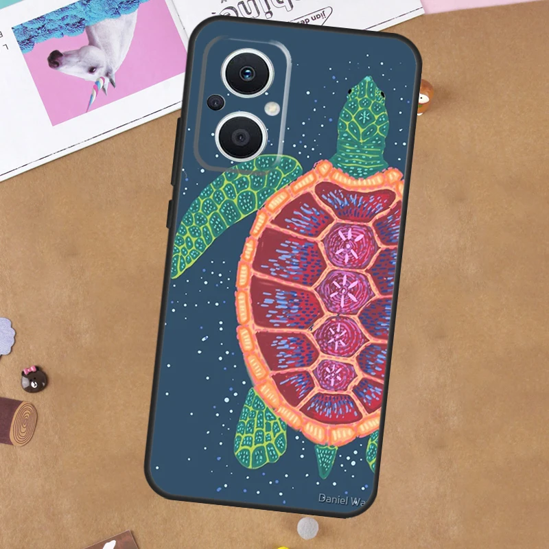 Swimming Freshwater Sea Turtles Funda For OPPO Reno 11 F 10 Pro 4 5 6 7 8 Lite 4Z 5Z 8T OPPO Find X6 X5 Pro X2 X3 Neo Case