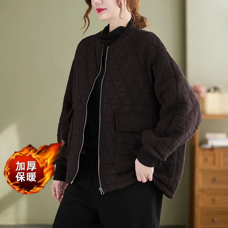 New stand up collar zipper filled cotton thickened insulation autumn and winter jacket jacket jacket jacket