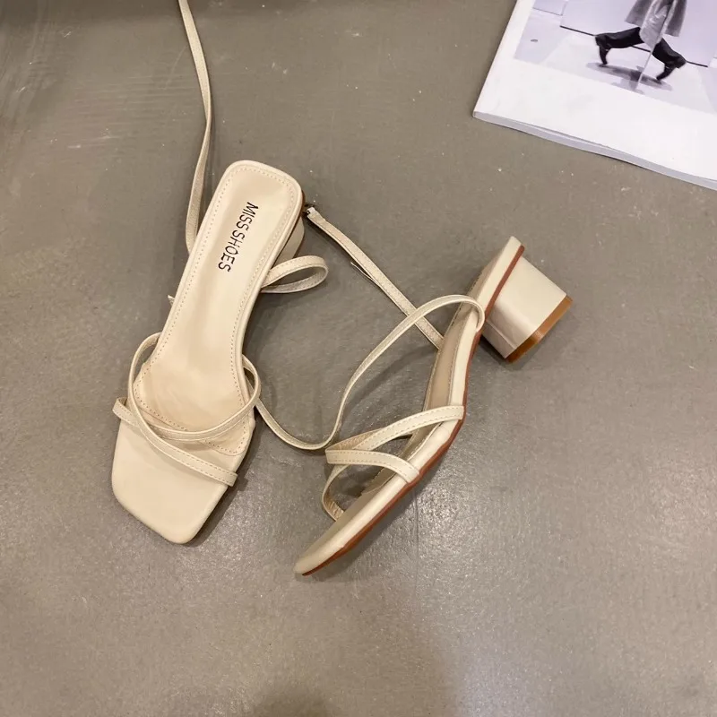 New Woman Summer Sandals Flat Shoes Lace Up Women Beach Slides Footwear Flip Flops Open Toe Sandals Sandalias Mujer