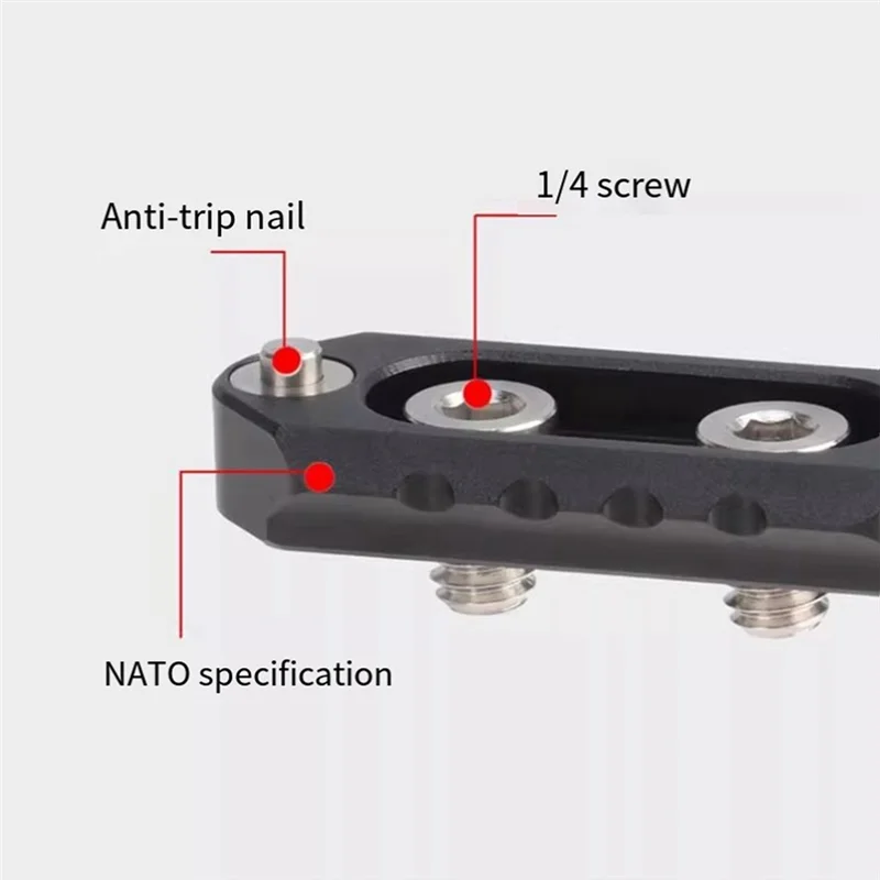 GO-For Nato Slider 4.9Cm Universele Camera Kooi Slide Slot Draaggreep Quick Release Nato Camera Rail Slider Gemakkelijk Inst