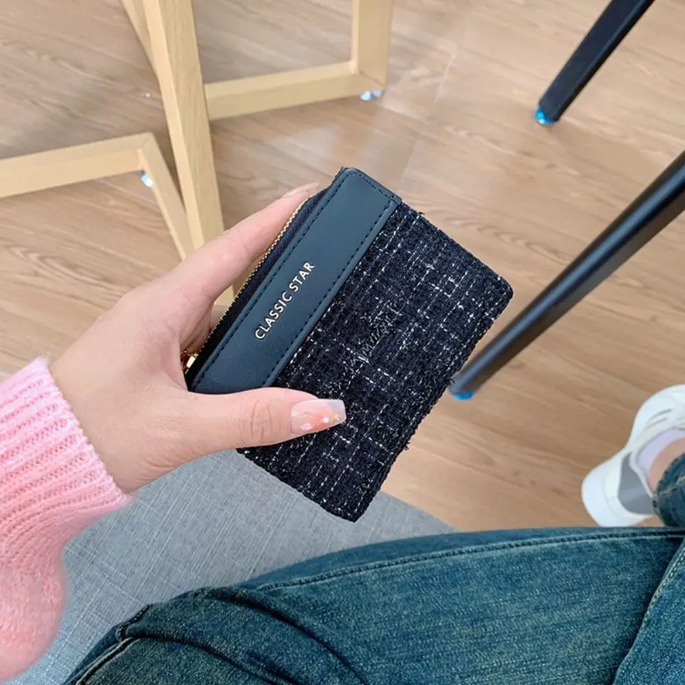 Dompet Pendek Wanita Warna-warni Portabel Dompet Pendek Ritsleting Tempat Kartu Kulit PU Elegan Ultra Tipis Dompet Koin Minimalis Perjalanan