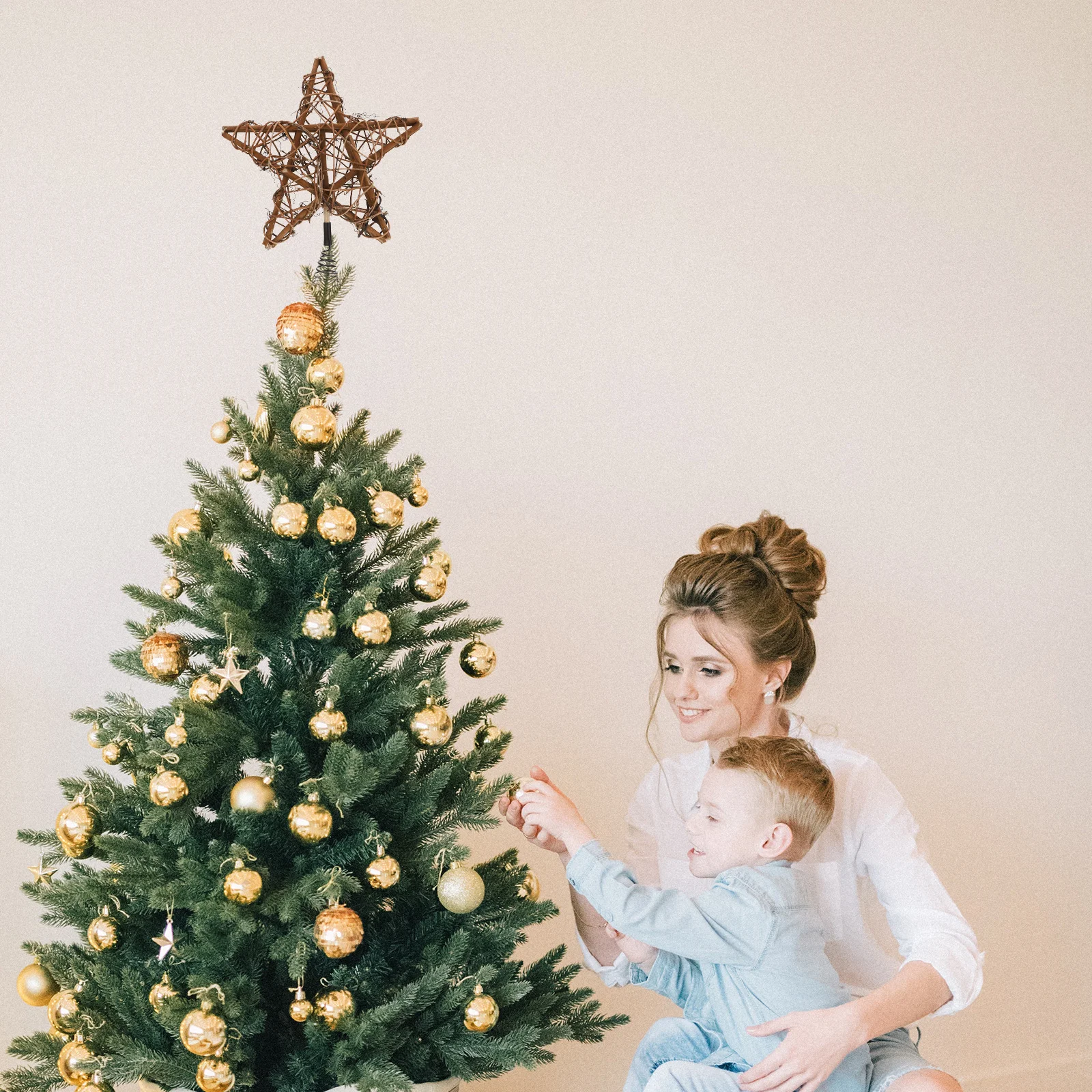 

1Pcs Five-Pointed Star Christmas Tree Topper Superior Quality Xmas Tree Decoration Xmas Star Adornment Festival Supplies