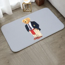 Floor Mat polo Teddy bear Non Slip Absorbent Entrance Door Mat Bathroom Shower Mat Household Bathroom Bedroom Floor Mat