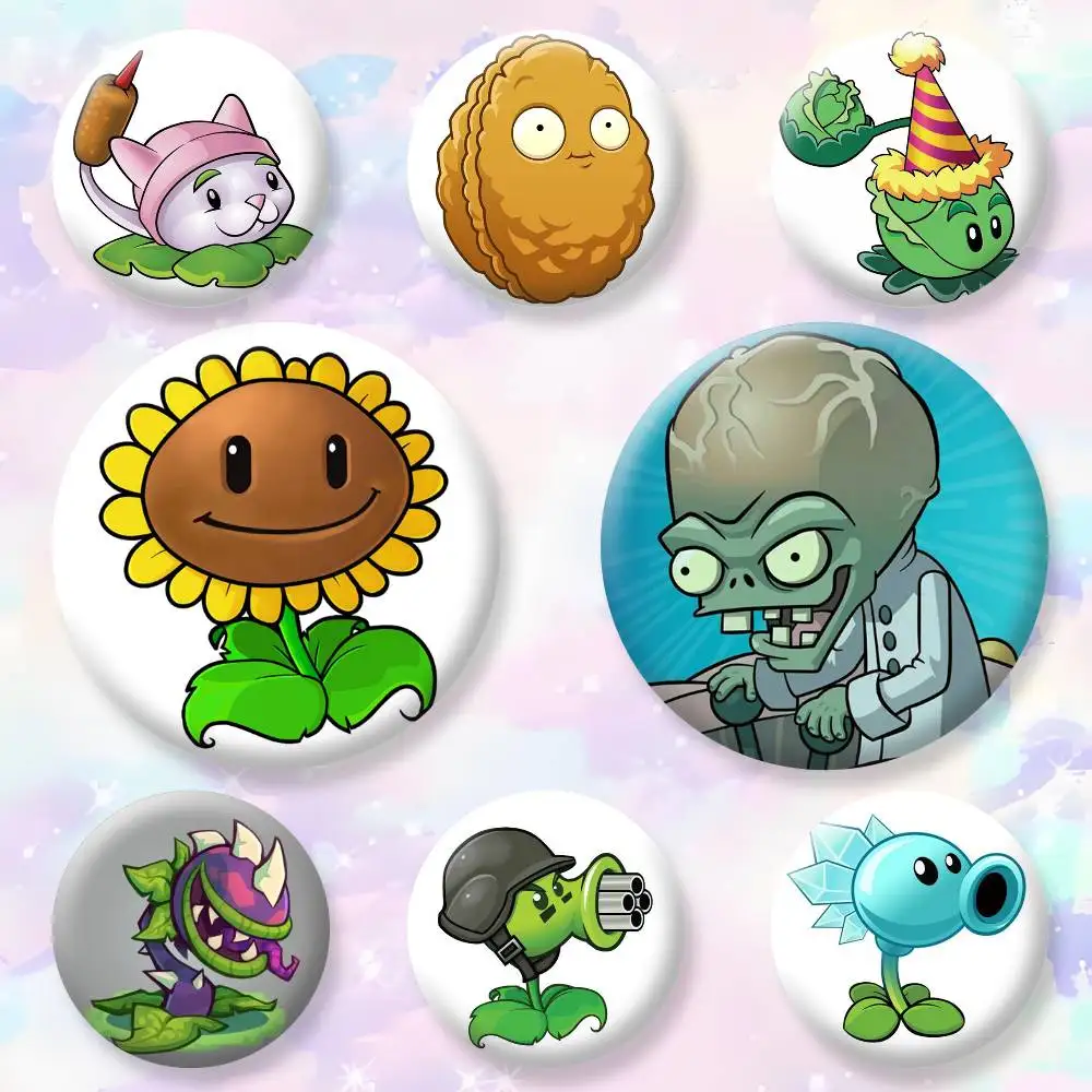 Game P-Plants VS Zombies Brooches Cartoon Badge Pins Backpack Hat Accessories Friend Gift