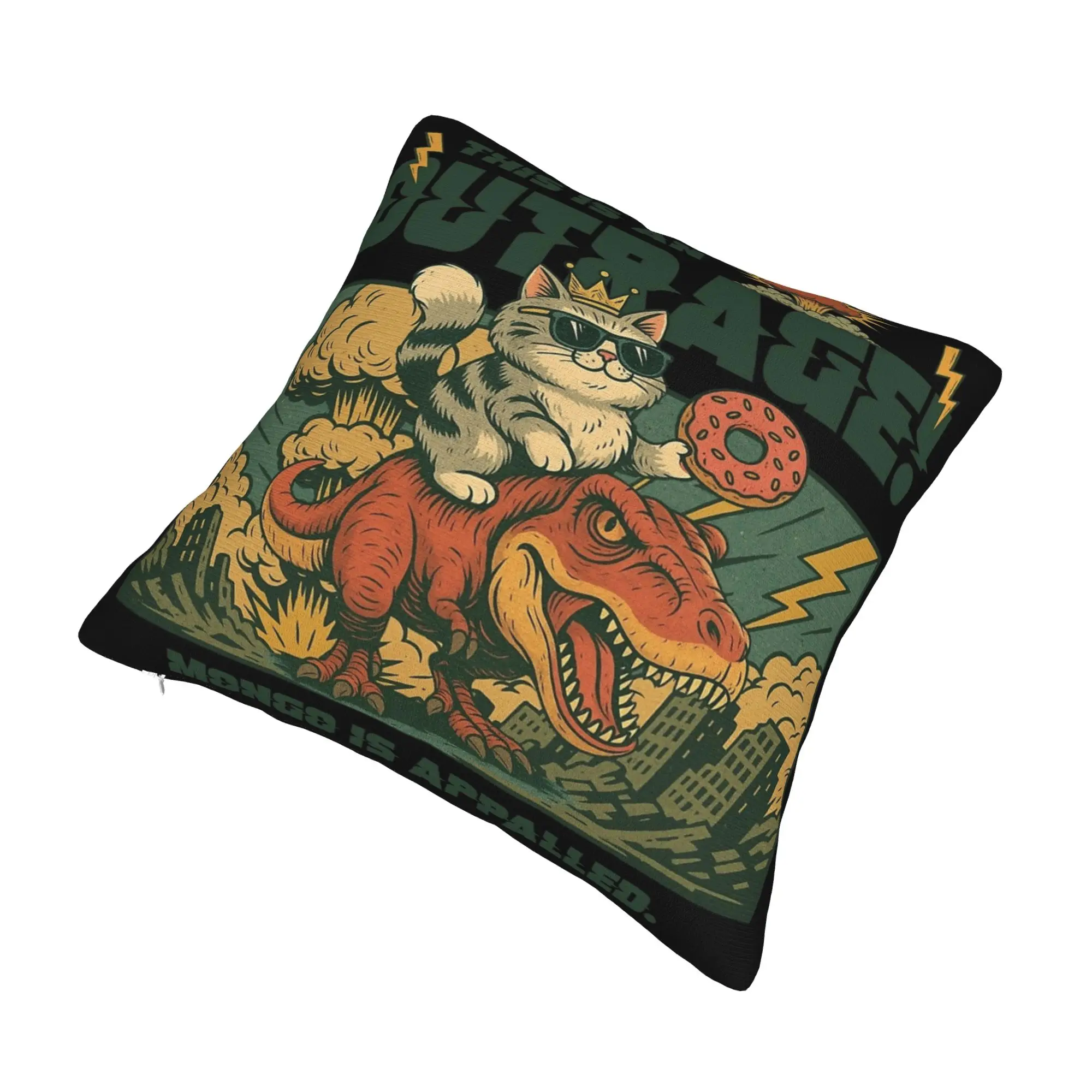 This Is An Outrage Princess Donut Cat  Pillowcase Printing Cushion Cover Gift  Throw Pillow Case Cover Sofa Multiple Sizes