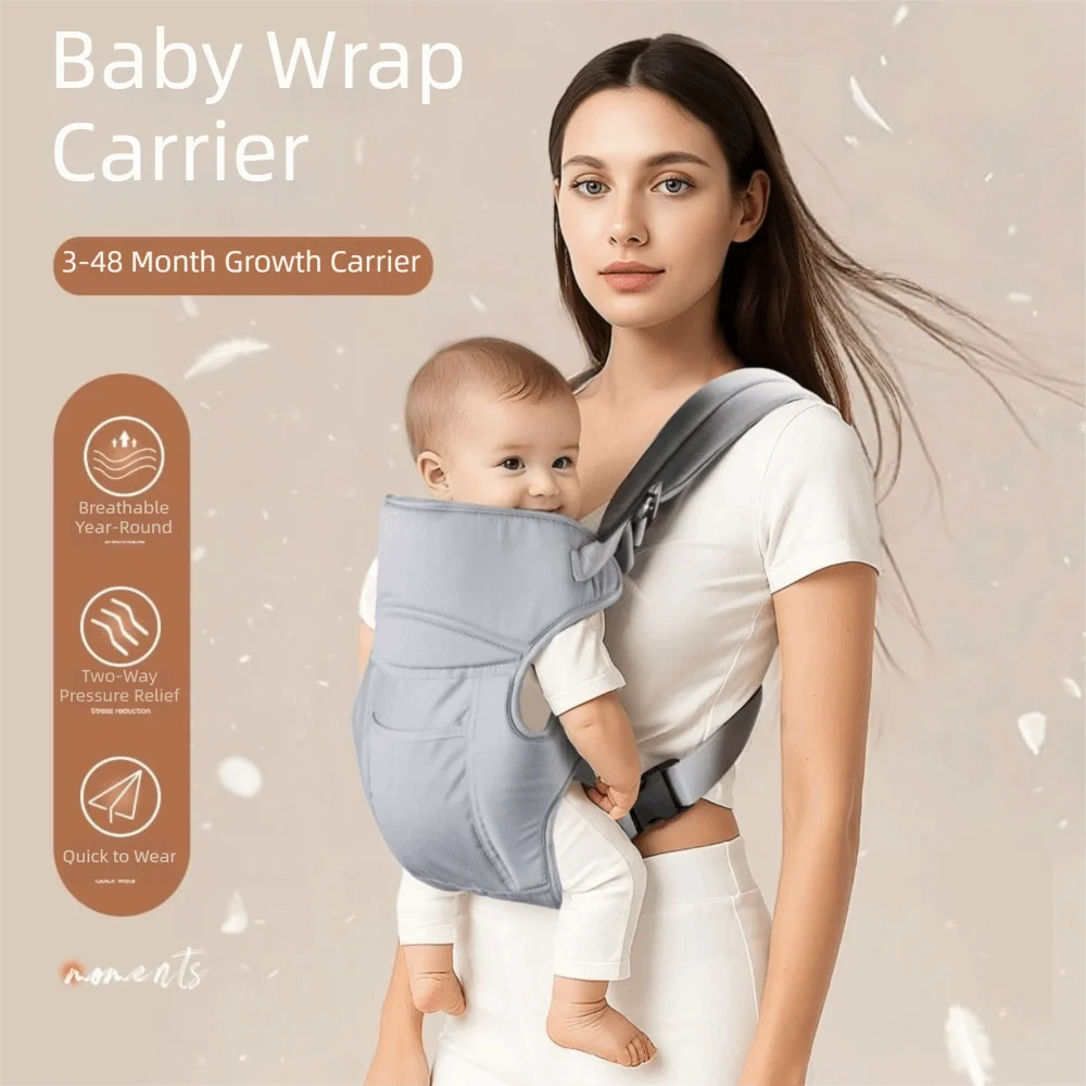 Breathable Design Baby Wrap Carrier Portable Type Four Carrying Methods Newborn Sling Front Hug Comfortable Sling view 3