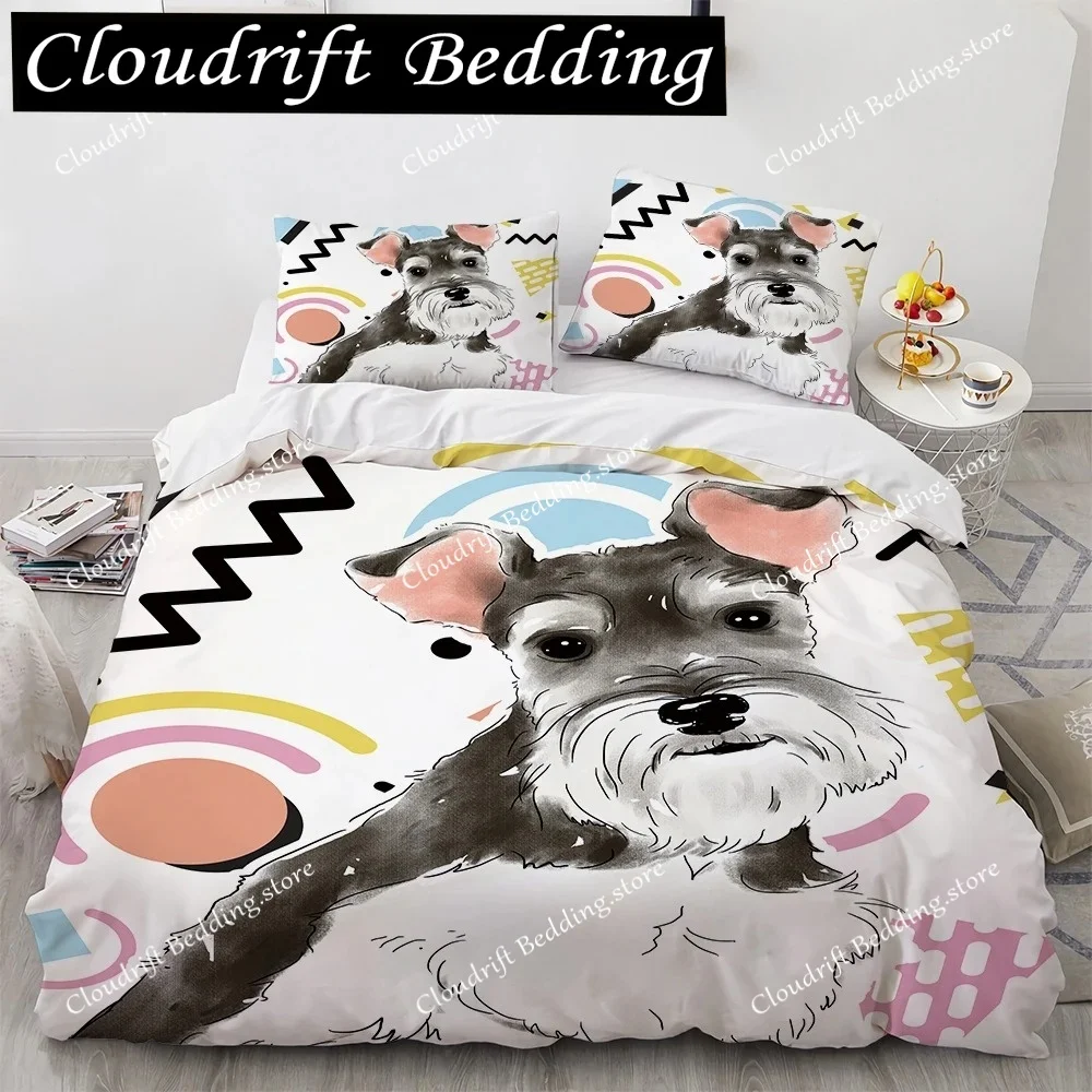 

3D Bedding Set Cat Dog Print Comforter Duvet Cover Lifelike Bedclothes with Pillowcase Bed Set Home Decor Kids Gift