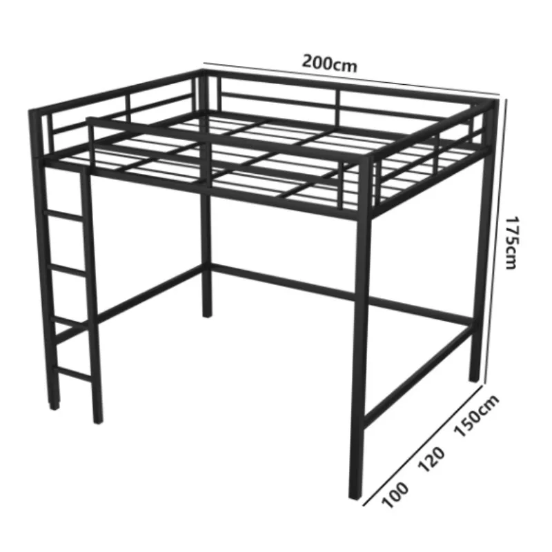 E-sports room goes to bed and goes to the next table, wrought iron elevated bed, upper and lower bunks, semi-high bed