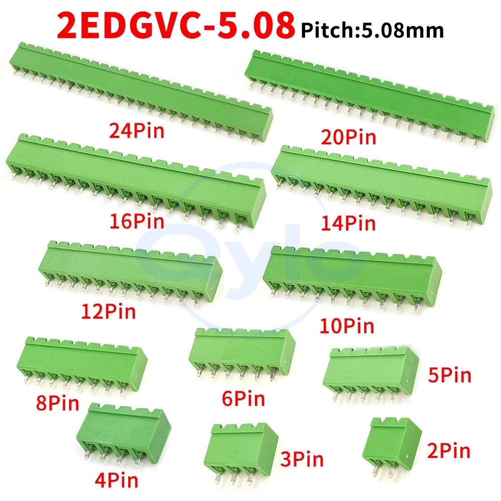 (1 pcs) KF 2EDGVC - 5.08MM Plug-in Terminal Block Sealed Straight Pin Socket 2~24P 15EDGVC DG2EDGVC 5.08